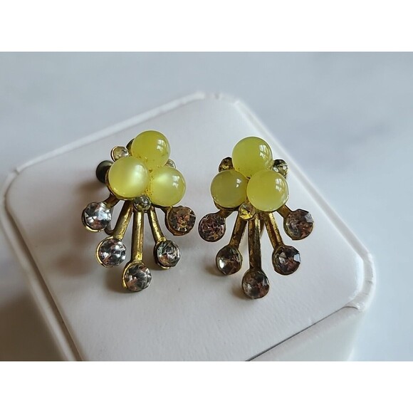 Art Deco Screwback Earrings Vintage - Picture 9 of 10